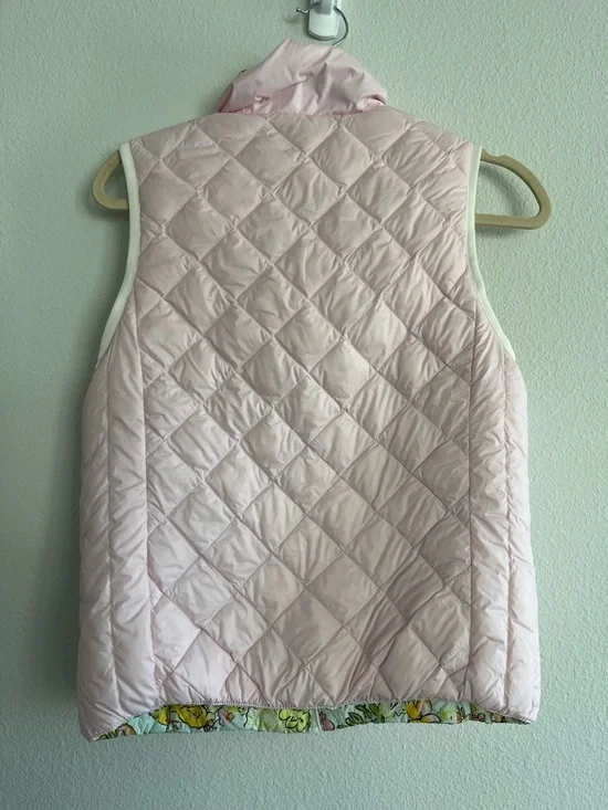 NWT Tory Burch x Masters Down Reversible Pink Floral Vest size S - Picture 6 of 7